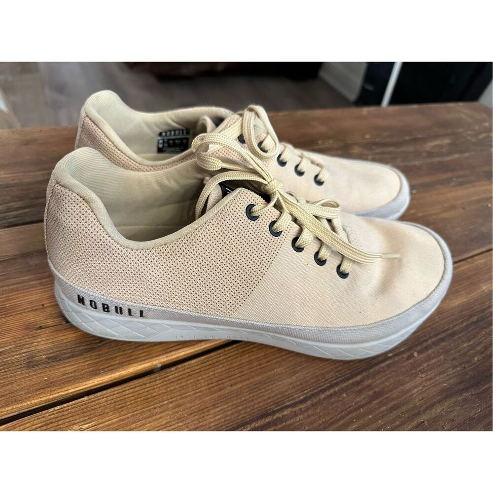 Nobull Sand/beige Canvas Trainer Workout Shoes Sneakers Men’s Sz 11 women’s 12.5